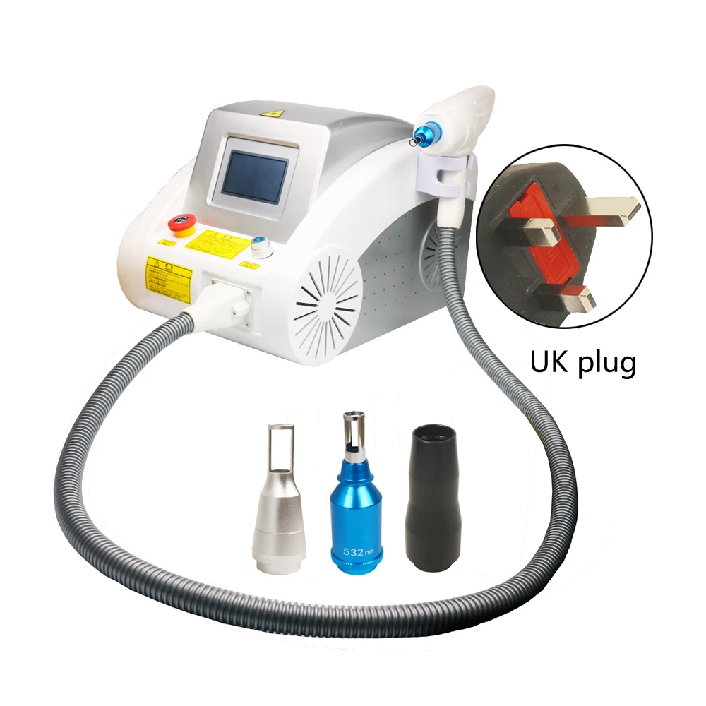 UK plug Горячая Q Switched nd Yag лазерная татуировка машина для удаления татуировок удаление морщин использование - Цвет: UK plug