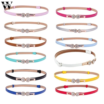 

Womail Vintage Belt Women Stretch Decorative Accessories Belt Faux Leather Thin Buckle Metal Buckle Strap Waistband 2020 P0