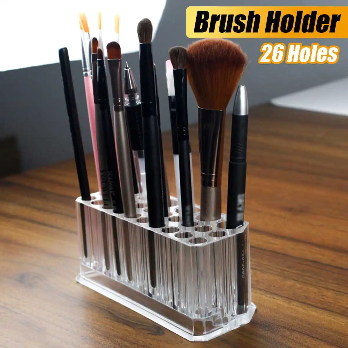 

Clear Acrylic 26 Grids Lipstick Holder Makeup Organizer Eyeliner Pencil Stand Holder Cosmetic Storage Box Makeup Brushes Shelf