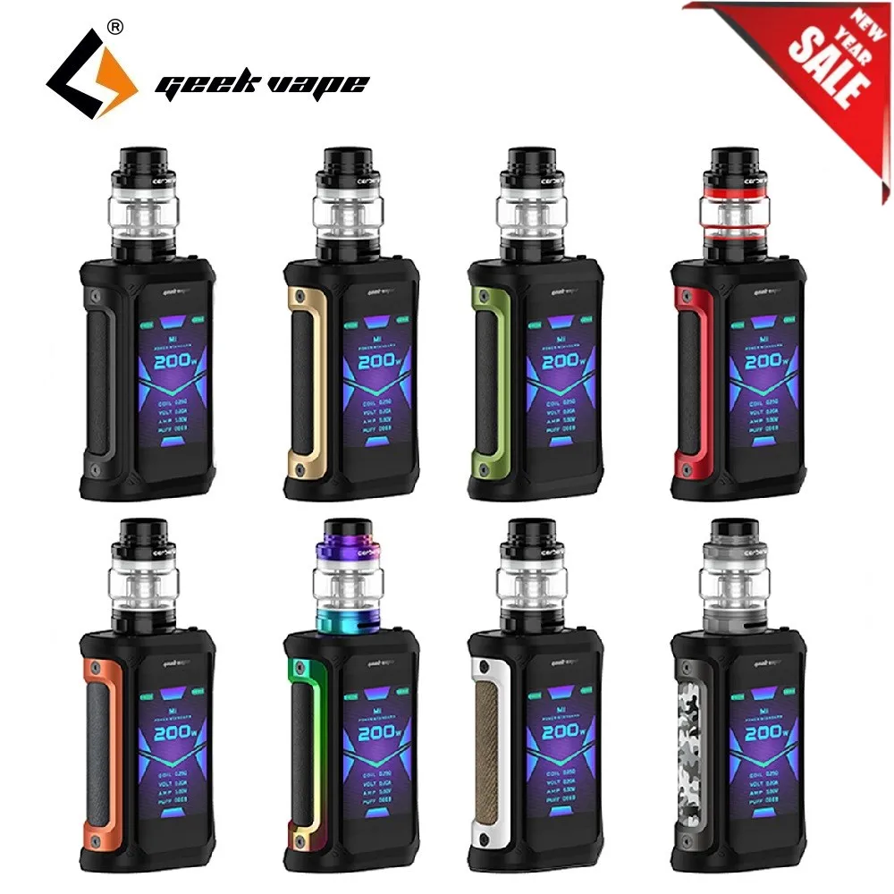 Get  New year sale GeekVape Aegis X Kit 200W Box Mod with Cerberus Sub ohm Tank Fit Mesh X2 Coil Electro