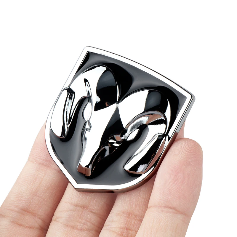 Silver Black Автомобильная 3D металлическая эмблема на голову, эмблема, логотип, наклейка для Dodge Challenger caliber journey Ram 1500 nitro body наклейка на багажник, аксессуары - Название цвета: Silver Black