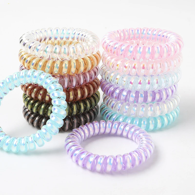 

New Arrival Women Telephone Ring Hair Bands Girl's Rubber Band Lady's Hair Tie Hair Accessories Solid Color Gum