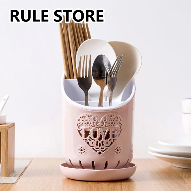 

Creative Kitchen Tableware Hollow Drain Rack Chopsticks Spoon Fork Knife Storage Box Household Plastic Chopsticks Storage Tube
