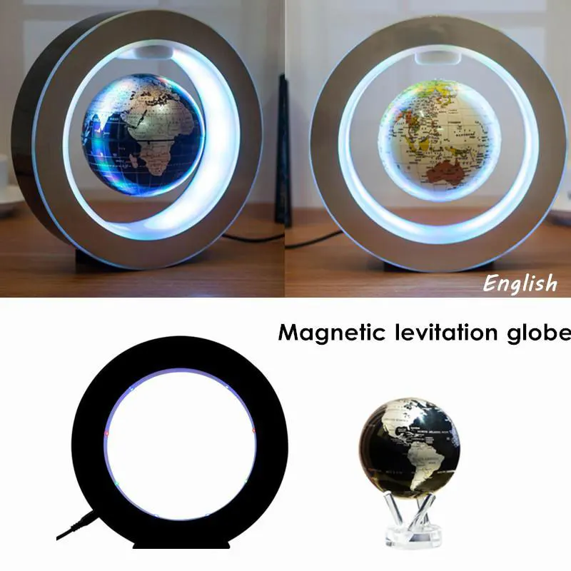 

2W DC12V Magnetic Levitation Floating Globe Map w/LED Light Home Decor EU Plug