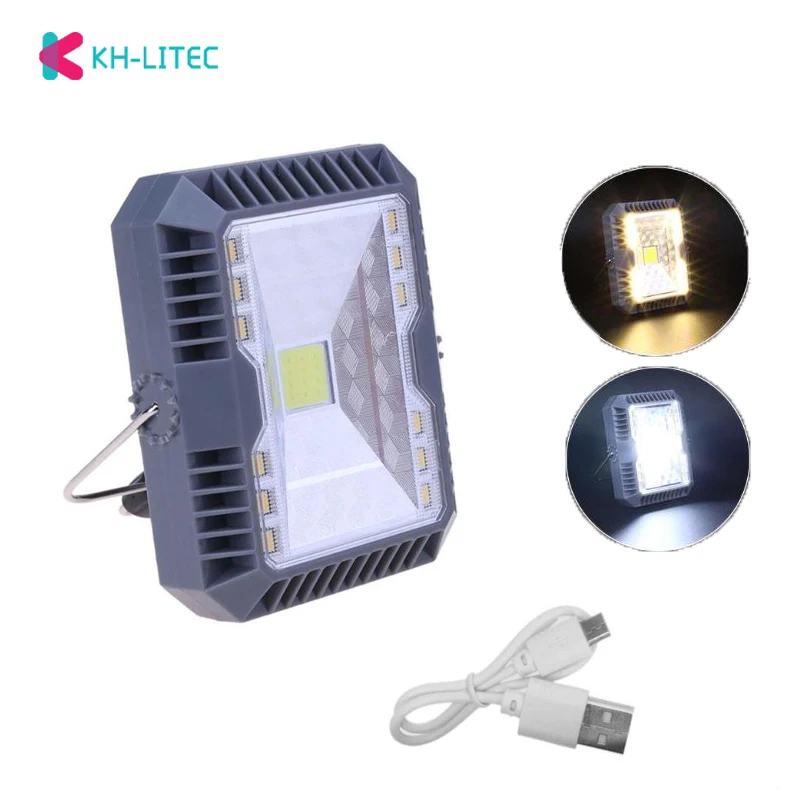

Solar Floodlight Spotlight Led Flood Light 3 Modes USB Rechargeable COB Working Lamp Outdoor Camping Emergency Handheld Lamp