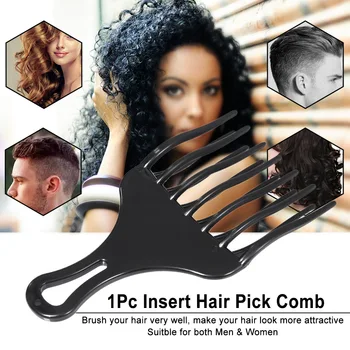 

1Pc Hair Comb Insert Afro Hair Pick Comb Hair Fork Comb Plastic High & Low Gear Comb Hairdressing Styling Tool for Man Woman