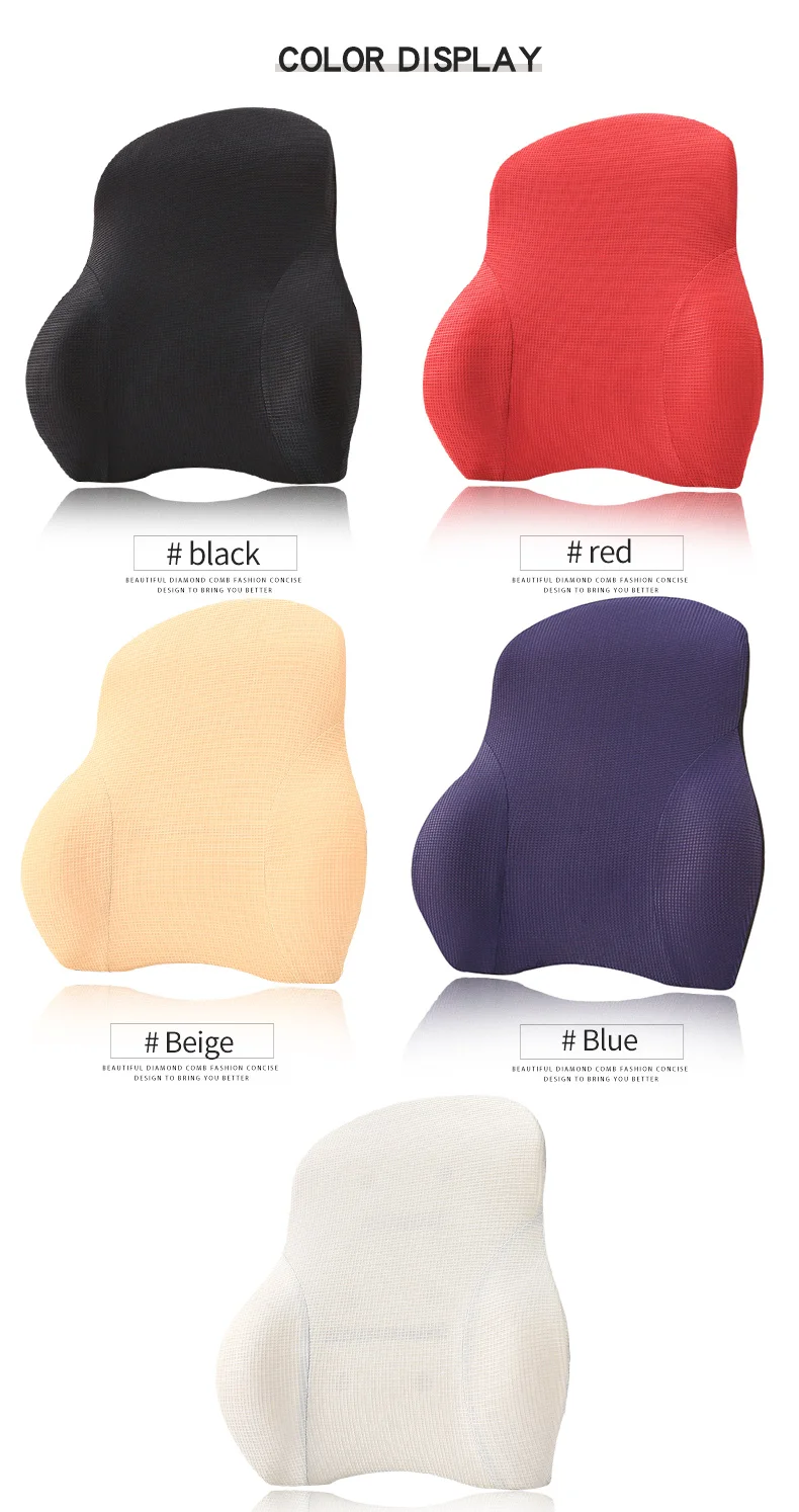 Car Pillow cushion back pillow car Seat pillow lumbar support for office chair cushion for car Auto Universal 3D Memory Foam