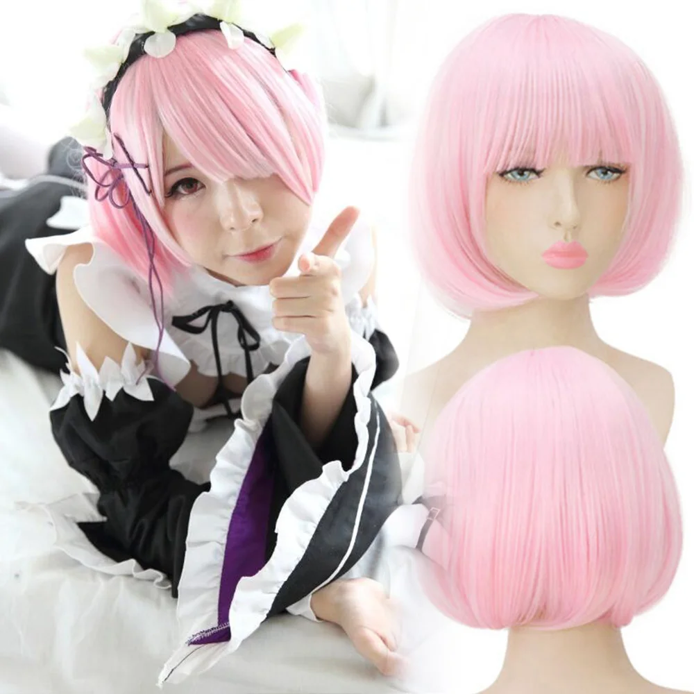 

AIYEE 14" Short Straight Cosplay Bob Women Wigs Brown Black White Pink 24 Color Female Synthetic Hair Highlight
