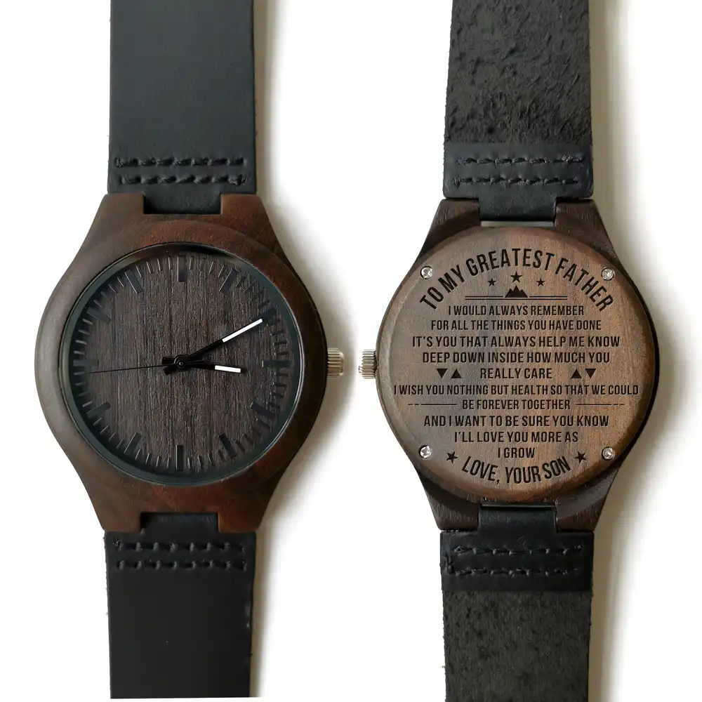 father son wooden watch