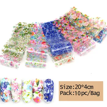 

10pcs Holographic Starry Nail Foils Stickers Nail Transfer Sticker Laser Rose Gold Champagne Nails Stickers