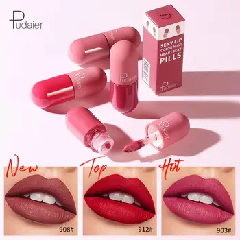 

Mini Capsule Makeup Lipstick Lip Gloss Long Lasting Moisture Waterproof Cosmetic Lipstick Red Lip Matte Lipstick Set 18 Color