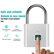 Cadenas biométrique intelligent à empreintes digitales, serrure de porte, Rechargeable, rapide, USB, sans clé
