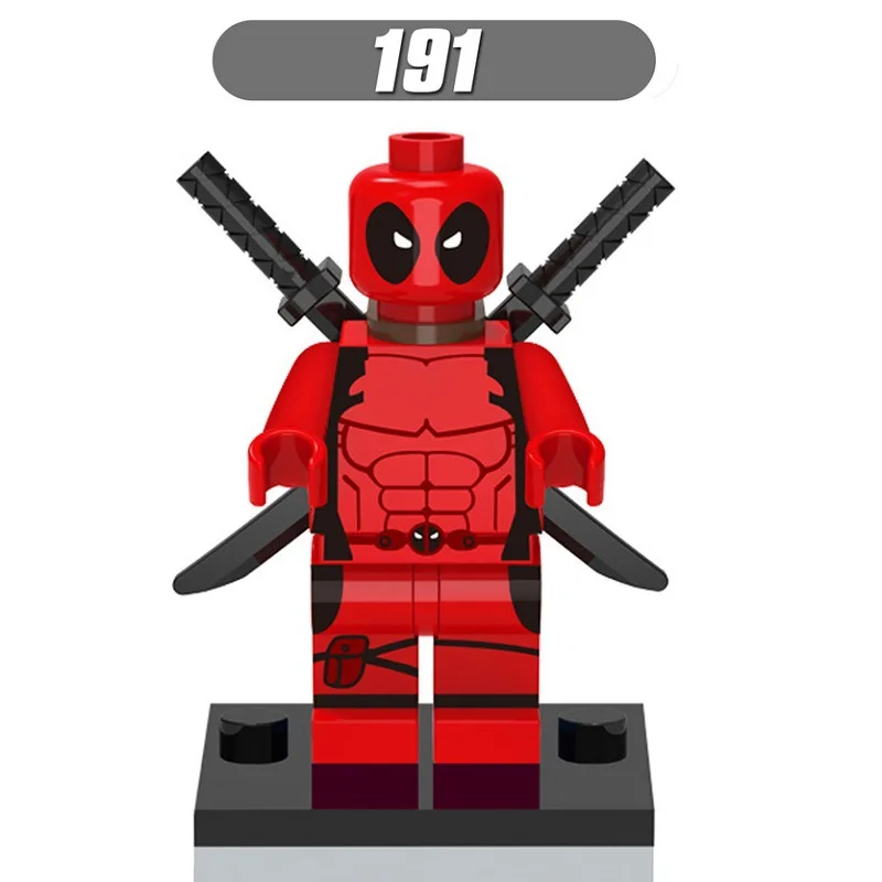 

X191 Wang Xin Building Blocks Superhero Movie Villains Deadpool Single Model Building Blocks Minifigures X0101