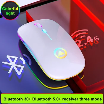 

Optical Home Office Adjustable DPI Portable Silent Wireless Mouse Accessories With Receiver USB Rechargeable Slim Colorful LED