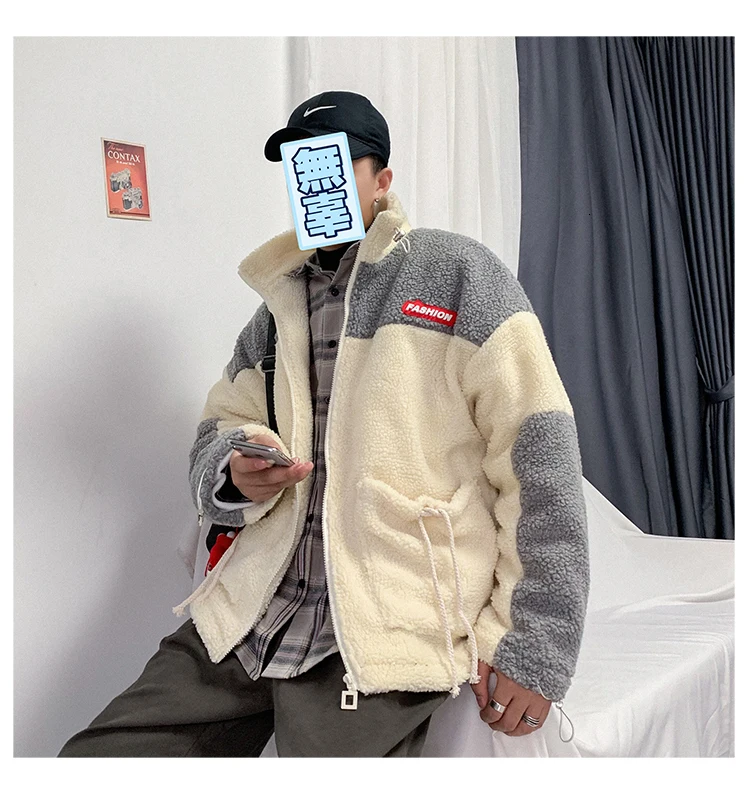 Winter Korean Version Of Europe And The New Thickening Lapel Loose Stitching Wool Liner Woolen Coat