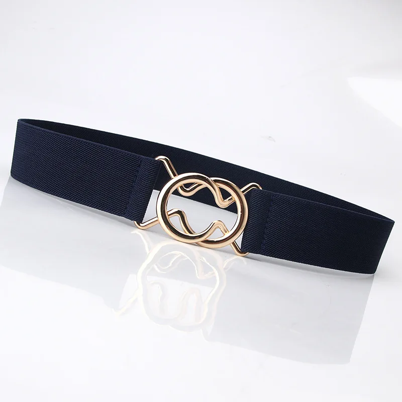 

Simple Four Seasons Women's Black Elastic Belt Single Loop Korean Fashion Girdle All-match Belt