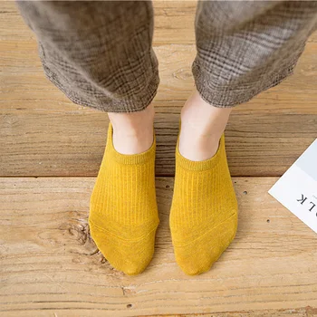 

Breathable Invisible Boat Socks Vertical Stripe Short Sock Shallow Mouth Comfortable Women Cotton Nonslip Ankle Low Cut Socks