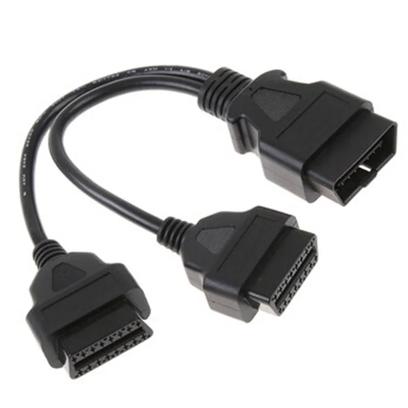 30 см OBD2 16 Pin кабель удлинитель сплиттер Мужской Двойной Женский Y OBD 16 Pin кабель 1-2 OBD Разъем адаптер