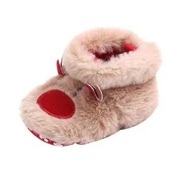 

Baby Girls Boys Snow Boots Soft Sole Anti-Slip Crib Shoes Winter Warm Cozy Bowknot Booties
