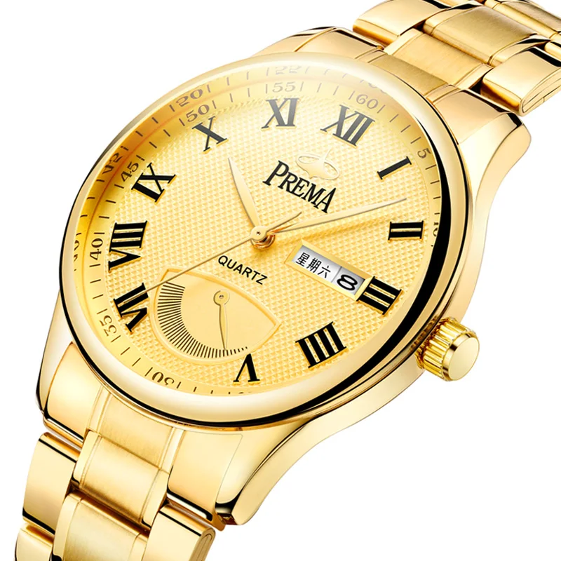 Мужские часы Топ бренд класса люкс PREMA Сталь Календарь 30 метров Rolexable