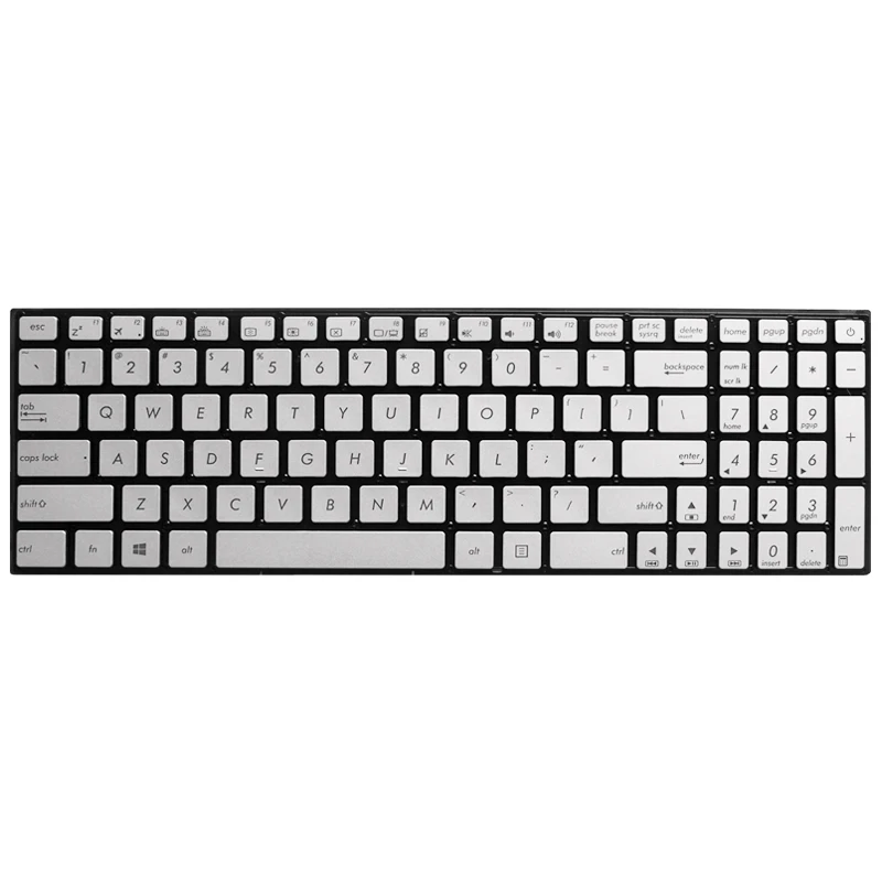 Новая английская клавиатура с подсветкой для ноутбука ASUS GL702 GL702VT GL702VM silver 0KNB0 662LUS00