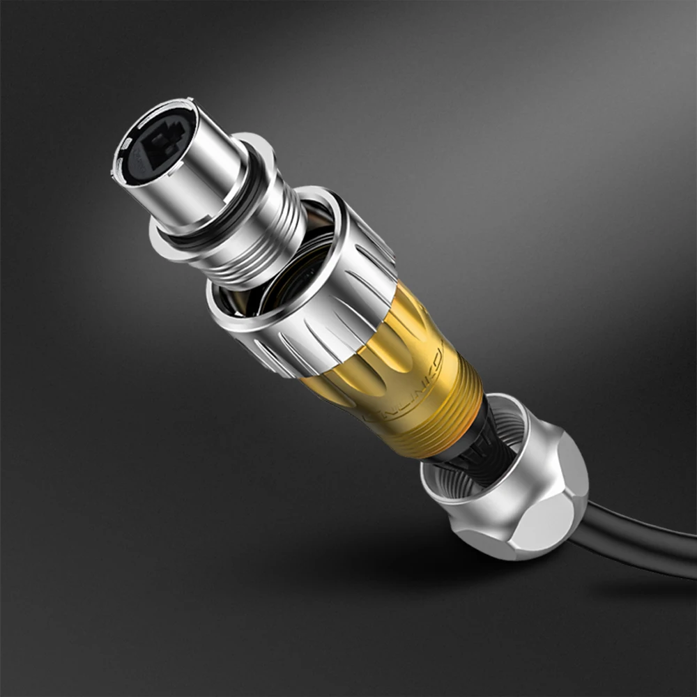 M24 UL CE 8 Pin 8P8C Outdoor RJ45 Cable Ethernet Plug Socket Connector Dustproof Waterproof Cover IP67 Panel Jack Signal Adapter