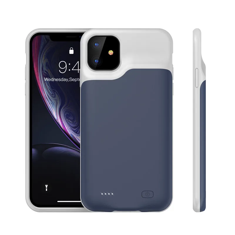 Чехол для телефона для iPhone 11, 6,1 дюйма, задний зажим, контейнер для аккумуляторных батарей, тонкий Силиконовый противоударный чехол для зарядного устройства для iPhone 11, чехол