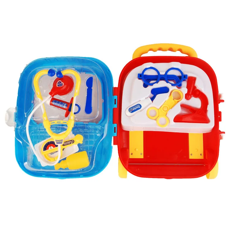 Fashion Children Play House Portable Bar Model Medicine Box Set Model Echometer Luggage Suitcase