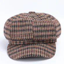 Мужские и женские мягкие клетчатые ретро-шляпы с тыквой, повседневные дышащие зимние теплые удобные береты, Femme, женская зимняя обувь Cappello Donna