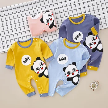 

2020 Cute panda Autumn Baby romper newborn baby clothes Kids long sleeve underwear cotton boys Clothes Baby girls romper