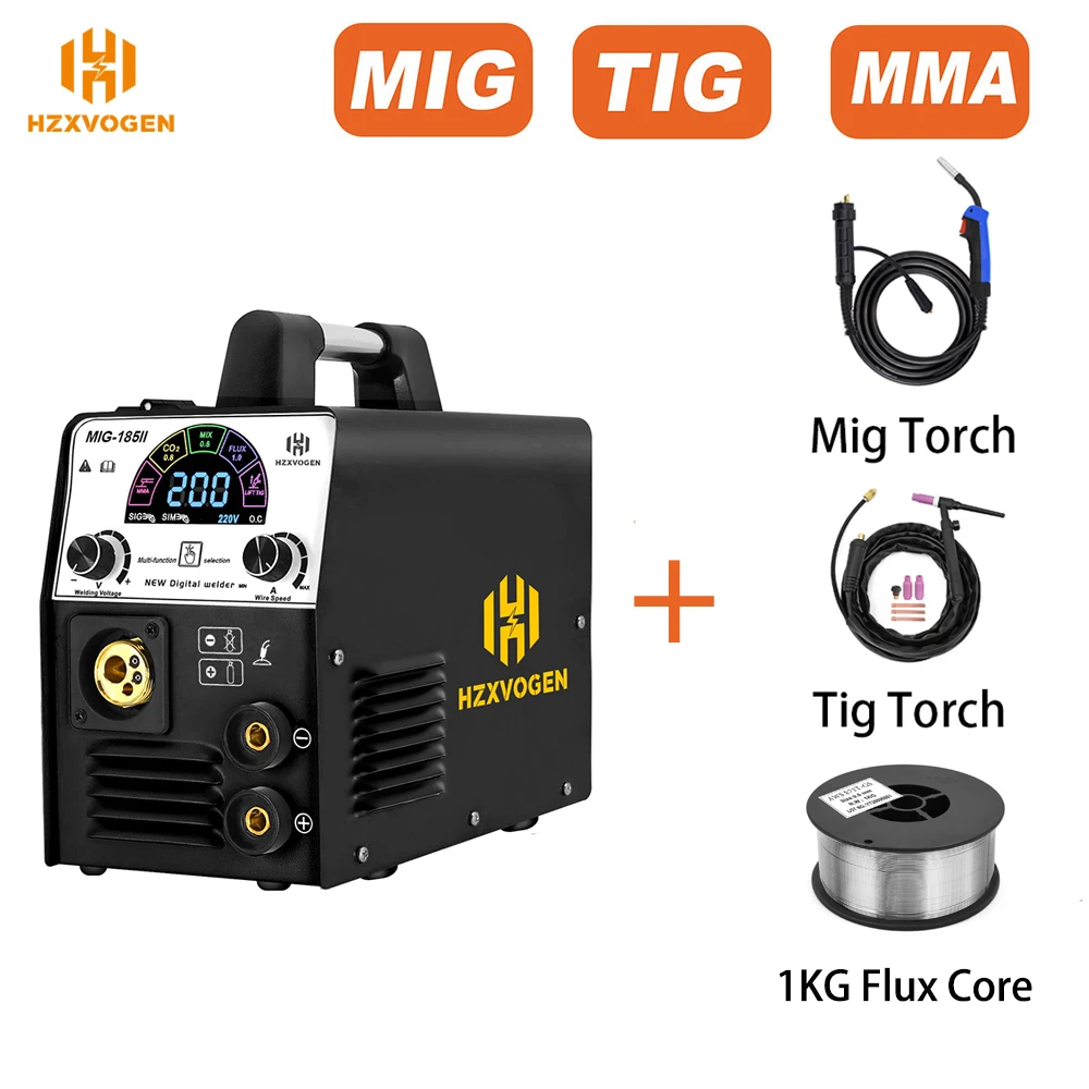 Hzxvogen Mig185ii Mig Welder Mig Lift Tig Arc/mma 3 In 1 Function Gas