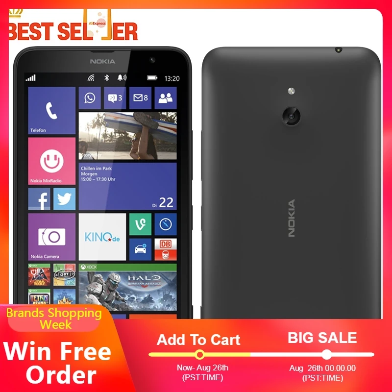 Оригинальный телефон lumia 1320 Windows phone 6 0 nokia Мобильный ПЗУ 8 Гб Камера 5MP Wifi gps Bluetooth 3g
