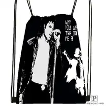 Пользовательские Майкл Джексон@ 03 походная сумка на шнурке милый рюкзак для детей(черная спинка) 31x40 см#20180611-02-64