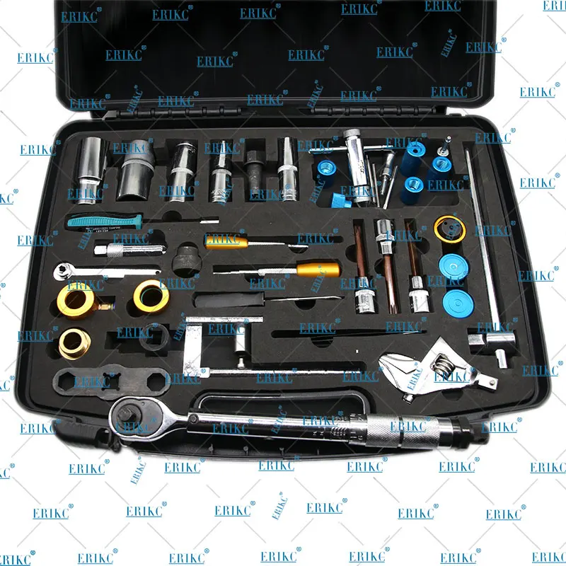 ERIKC New 40pcs Injector Repair disassembly Tool Kits Diesel Fuel Injector Dismantling Equipments For Bosch Denso Delphi Cat - Color: 1