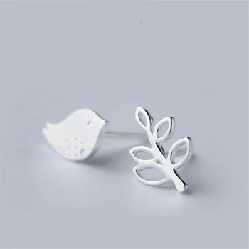 

Fashion Prevent Allergy Asymmetry Leaf Bird Stud Earrings for Women Earrings Jewelry Accessories Brincos pendientes eh559