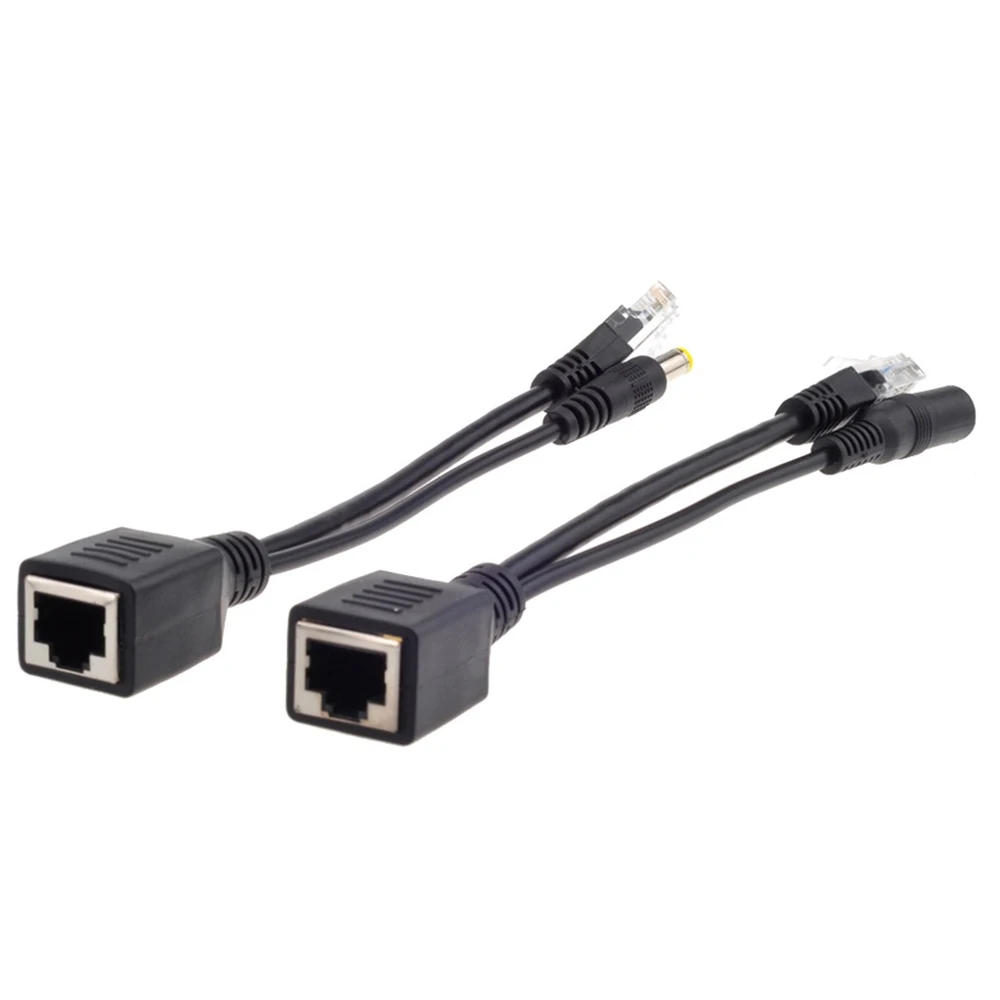 2pcs RJ45 кабель адаптер POE Мужской Женский инжектор сплиттер комплект Пассивный блок питания контроль ленты над Ethernet12-48v сепаратор синтеза