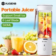 AUGIENB 500ml portátil batidora de jugos electrica USB Mini fruta mezcladoras LED máquina USB licuadoras Extractor fabricante de alimentos batido Copa