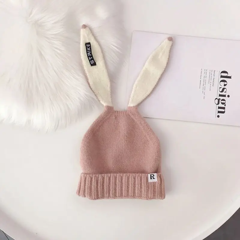 timberland skully Women Girls Knit Stretch Beanie Hat Cute Long Rabbit Ears Letters Warm Skull Cap timberland skully