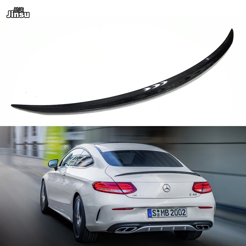 C205 c63 Стиль углеродного волокна спойлер на крышке багажника губ для Benz C class c200 c220 c250 coupe 2 двери- W205 спойлер крыло