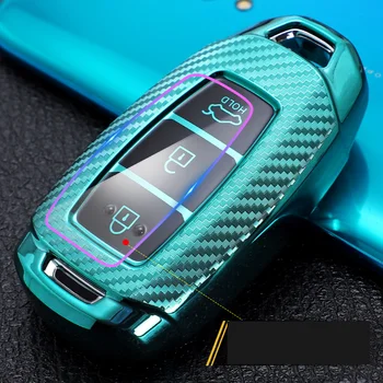 

Carbon Fibre TPU Car Key Case For Hyundai i30 i40 ix35 KONA Solaris Azera Grandeur Ig Accent Santa Fe Palisade 2017 2018 2019