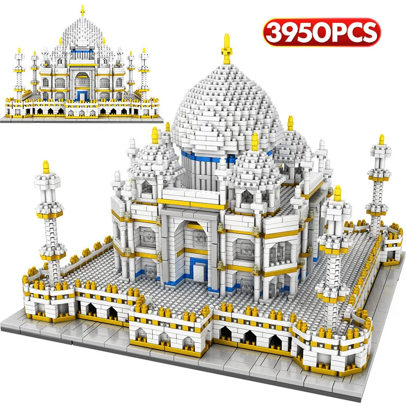 

Mini Blocks World Famous Architecture Taj Mahal 3D Model Building Blocks 3950 Pcs Bricks Creator Educational Toys for Kids