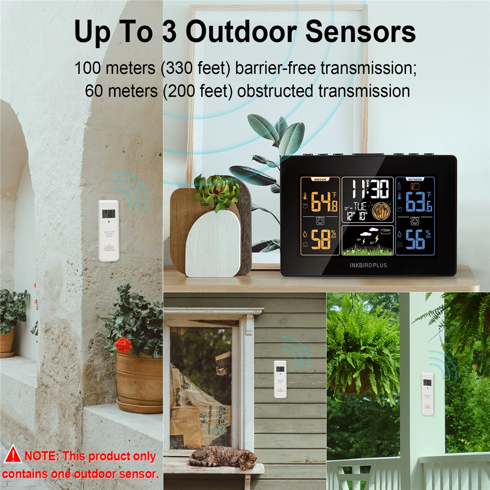 True Sense Wireless Solar Indoor and Outdoor Measurement Of Air Pressure Weather  Station ,WS3030C