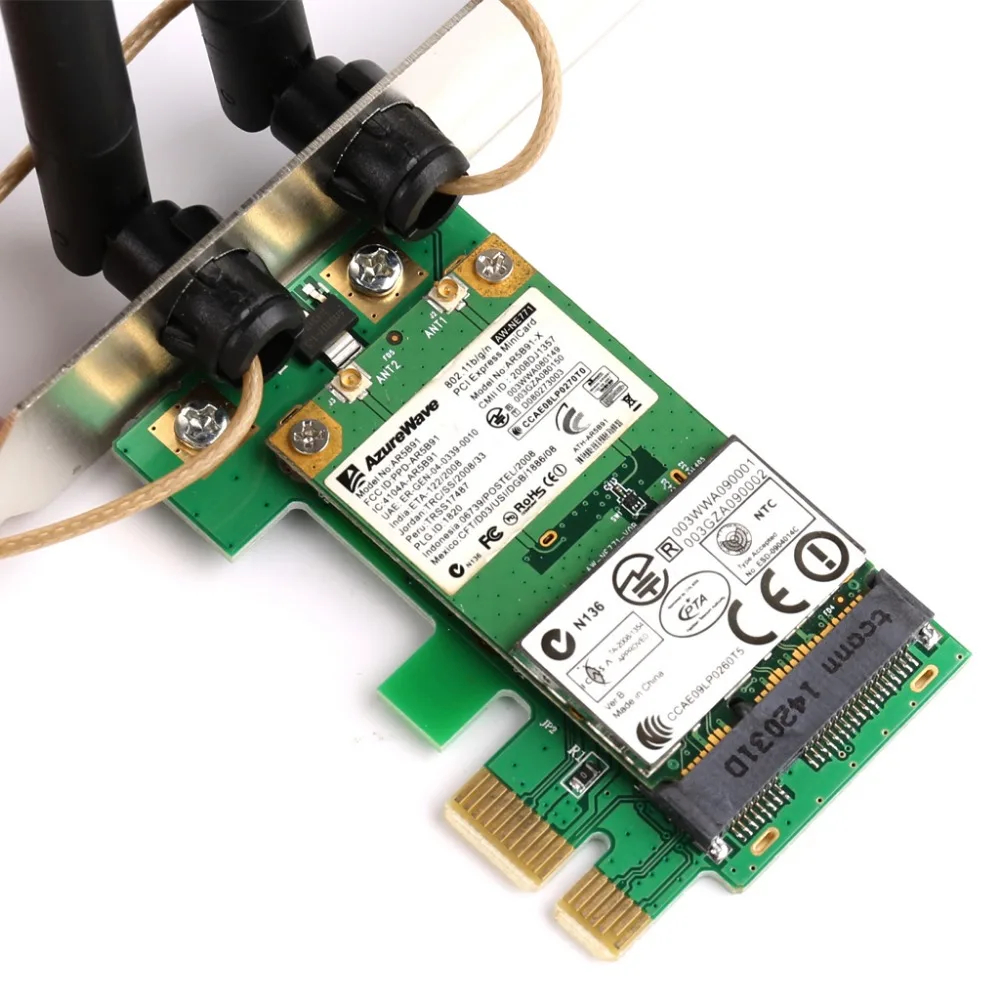 AR9281 настольная беспроводная Wifi карта pci-e адаптер 300 м двойная несъемная антенна