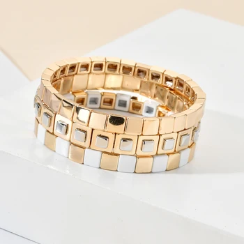 

Gold Bracelet Women Bangle Men Bracelet Summer Beach Jewelry Pulseiras Mujer Bijoux Handmade DIY Friends Enamel pulseiras