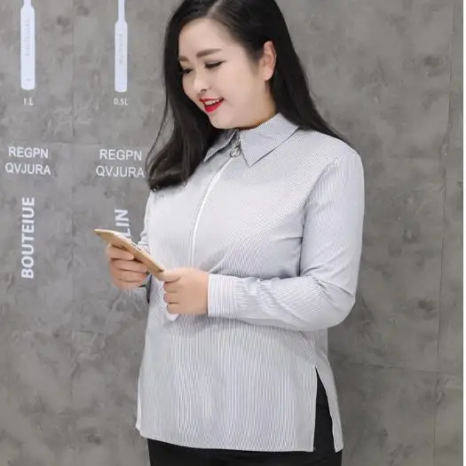 Ropa mujer talla grande 4xl 5xl 6xl женские блузы рубашки Blusas Femininas летние женские Полосатые блузки-рубашки M318