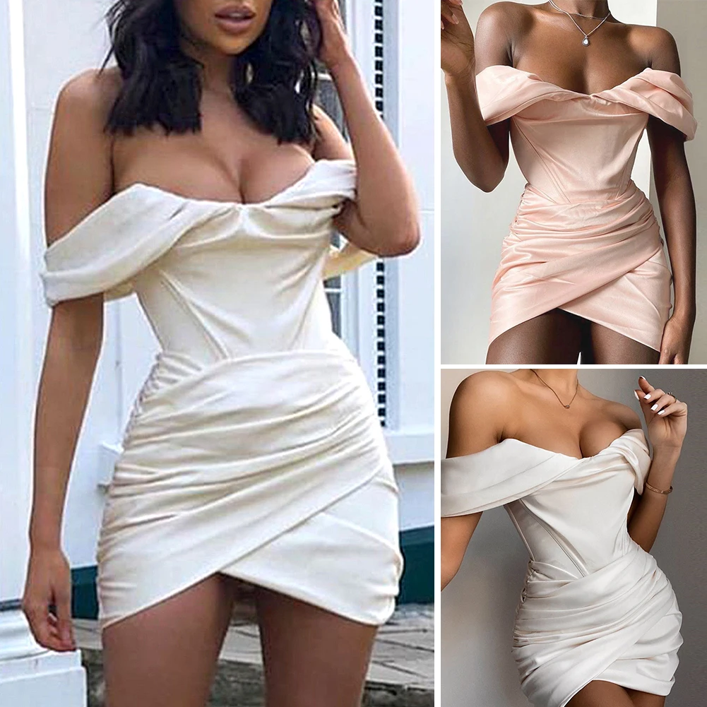 Warna Solid Wanita Seksi dari Bahu 