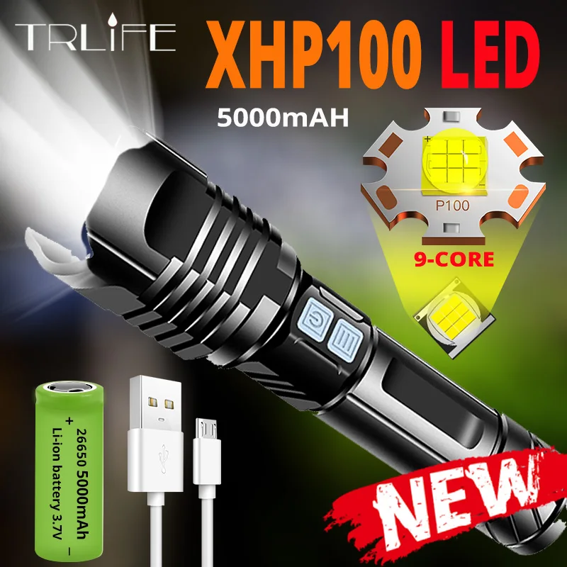 2021 9Core XHP100 LED Fashlight 5000mAH Super brillante USB linterna recargable Zoom de la bicicleta luz 26650 de 18650 colgante de lámpara envío|Linternas y antorchas| - AliExpress