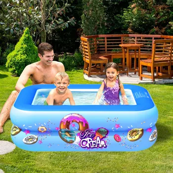 

Kids Inflatable Pool Children's Home Use Paddling Pool Large Size Square PVC Swimming Pool For Kids Summer Water Fun Play Toy A4
