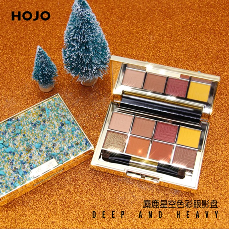 

HOJO Starry Sky Shinny Eyeshadow Palette 8Color Waterproof Eye Shadow Powder Matte Crystal Eyeshadow Cosmetic Nude Makeup HOT