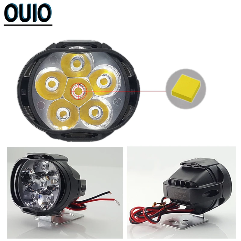 Светодиодная фара 8 Вт для мотоцикла электрических велосипедов скутеров 4